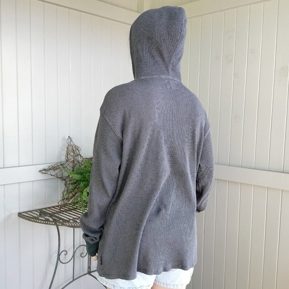 Billabong Size XL Jumper Black Knit Pullover Thermal Hooded Hippie Winter Casual - Picture 5 of 11